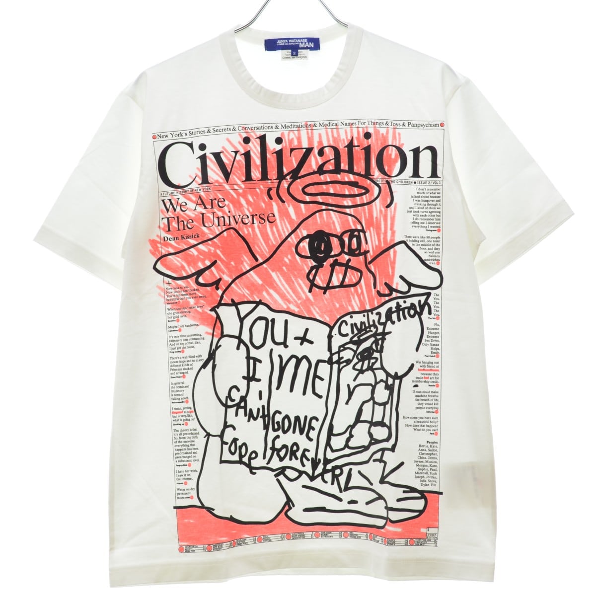 JUNYA WATANABE MAN Comme des Garcons / ジュンヤワタナベ コムデギャルソン マン 20SS AD2019  WE-T003 綿度詰天竺 Civilization プリント半袖Tシャツ | カンフル京都裏寺店 powered by BASE