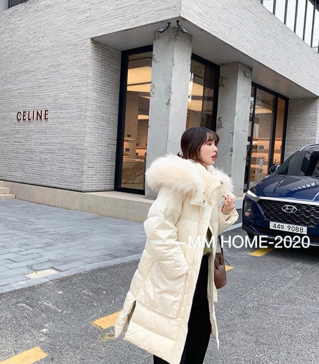 ボリュームファー付き　中綿ロングコート　AJ42241-6688