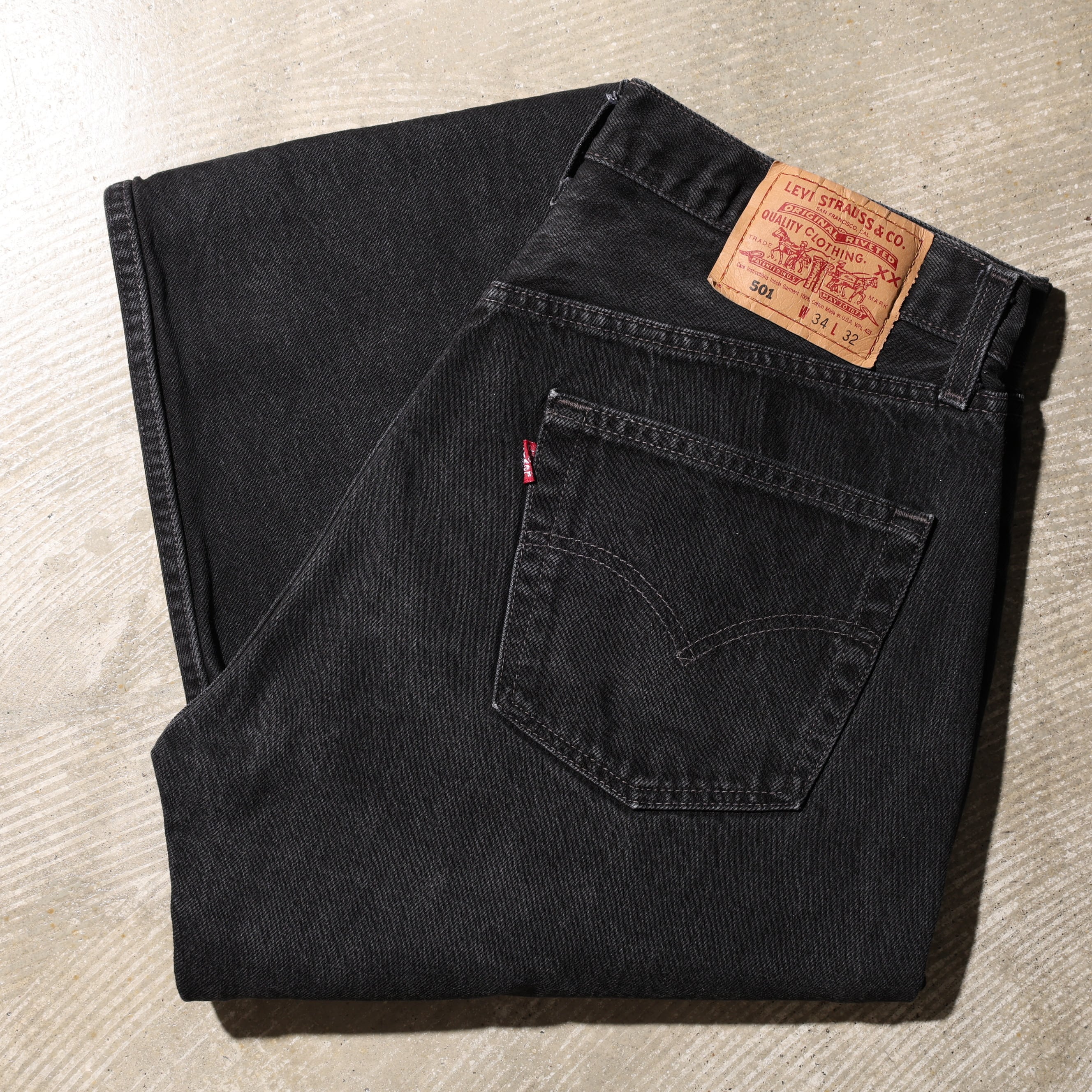 色落ち◎ 33×30 Levi's 505 USA 96年 サルファーブラック デニムパンツ