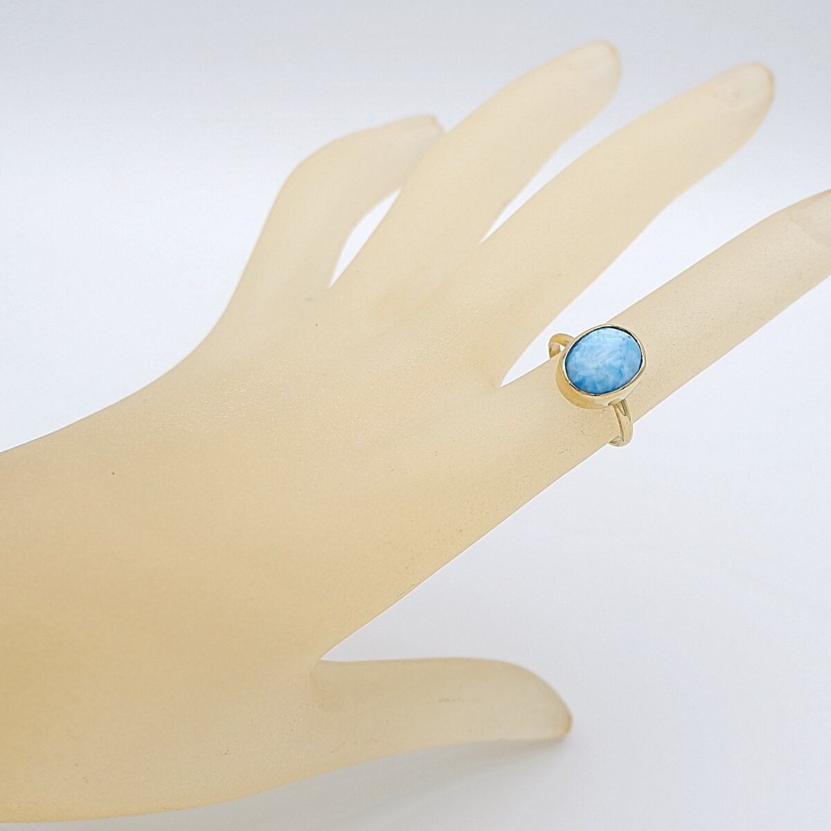 カリブの宝石～ ラリマーのリング 真鍮 9.5号 AAA- 天然石アクセサリー
