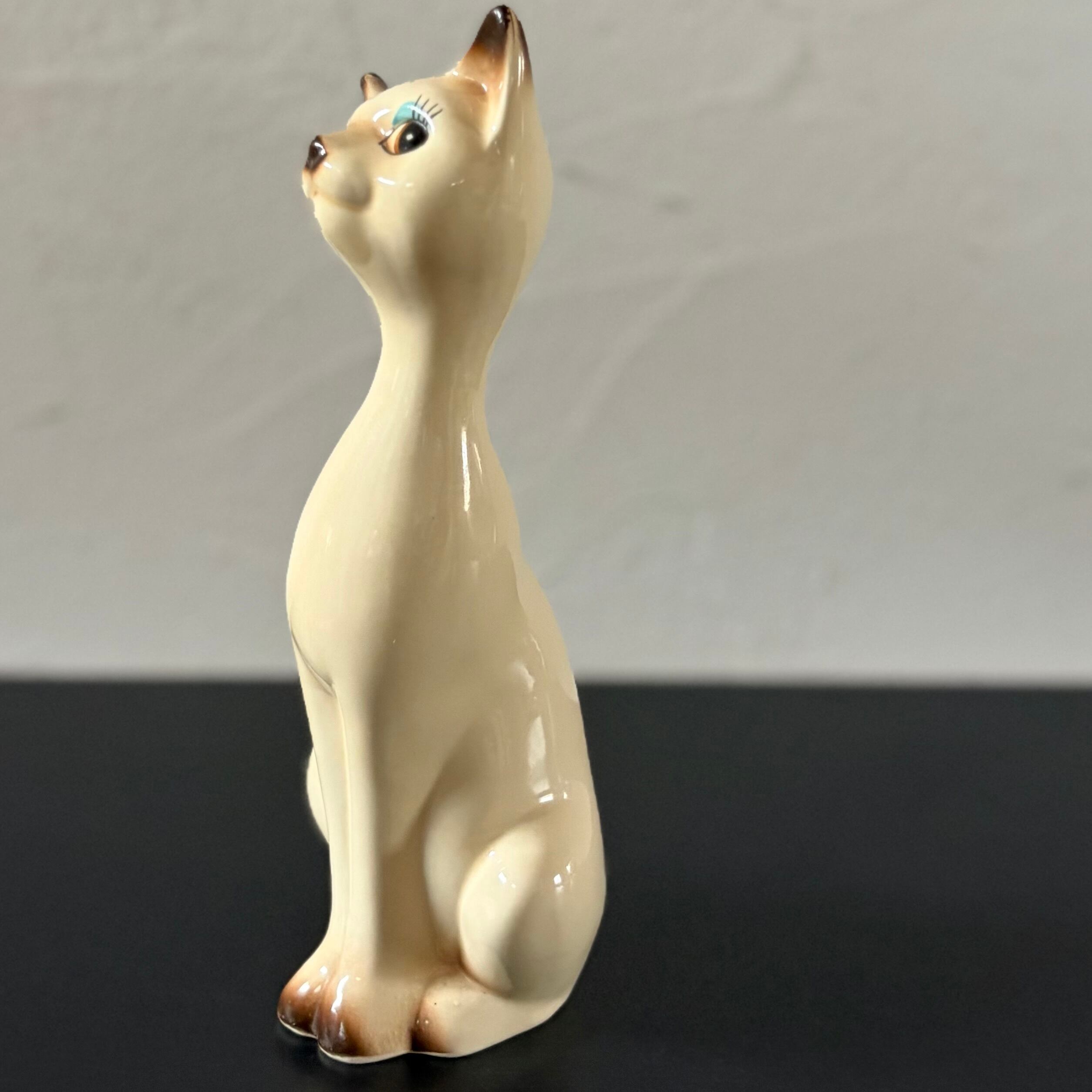 シャム猫の置物 ペア 陶器製 ヒビあり◇昭和レトロ | 古家具古道具kuon