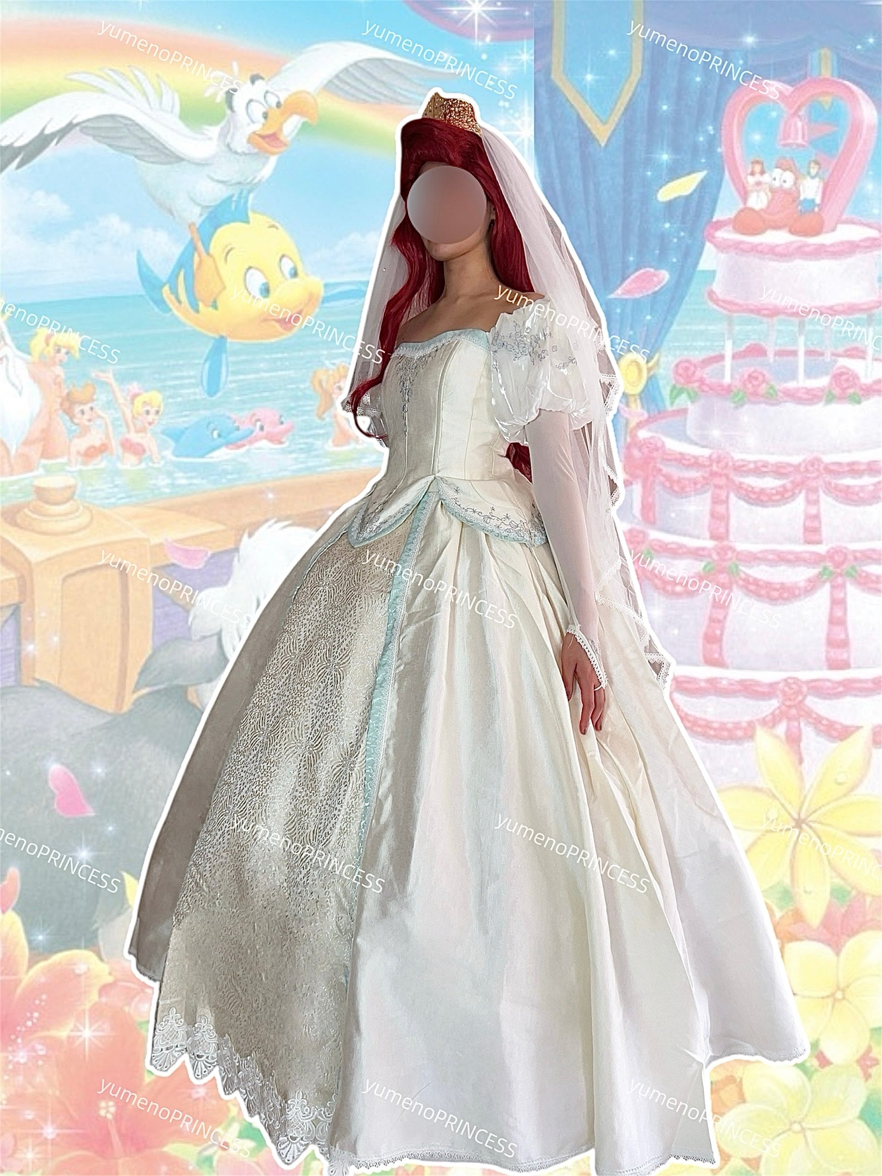 ディズニー アリエル ウェディングドレス 成人用 ドレス Dハロ