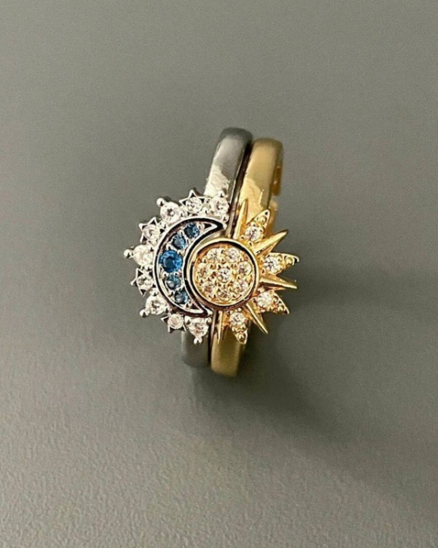 Sun Moon Open Ring A0322
