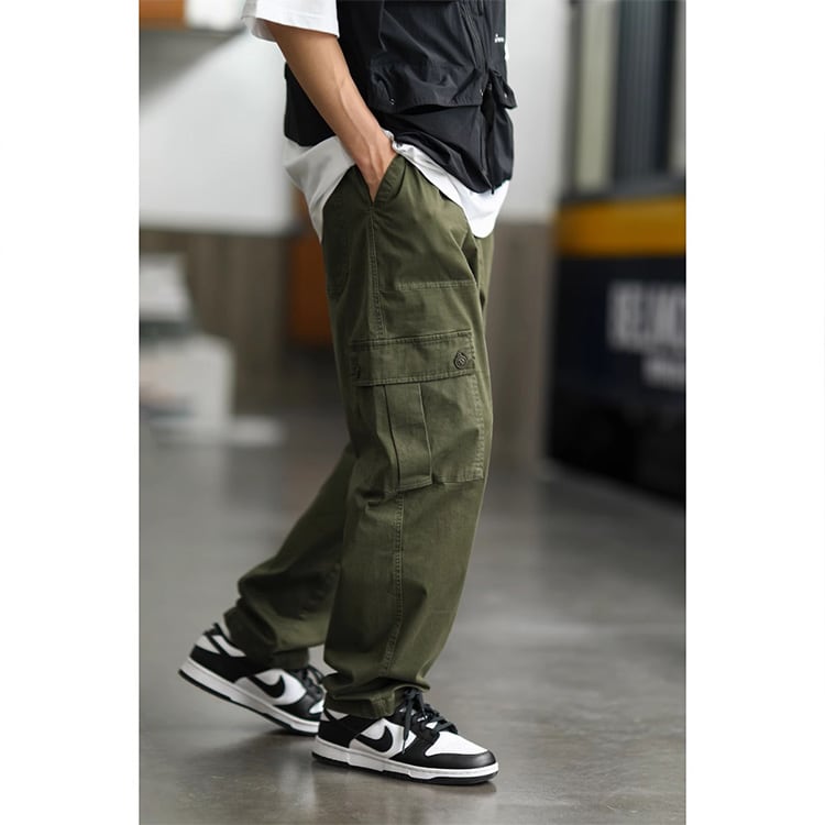 ★REGULAR MILITARY GREEN STRAIGHT PANTS　　　A0563