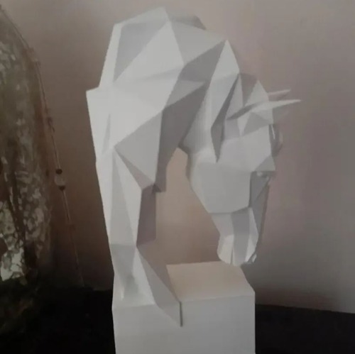 白い馬の置物 オーナメント 幾何学的彫像動物アート レジンノルディック モダン ホームデコレーション アート 動物 ジオメトリック