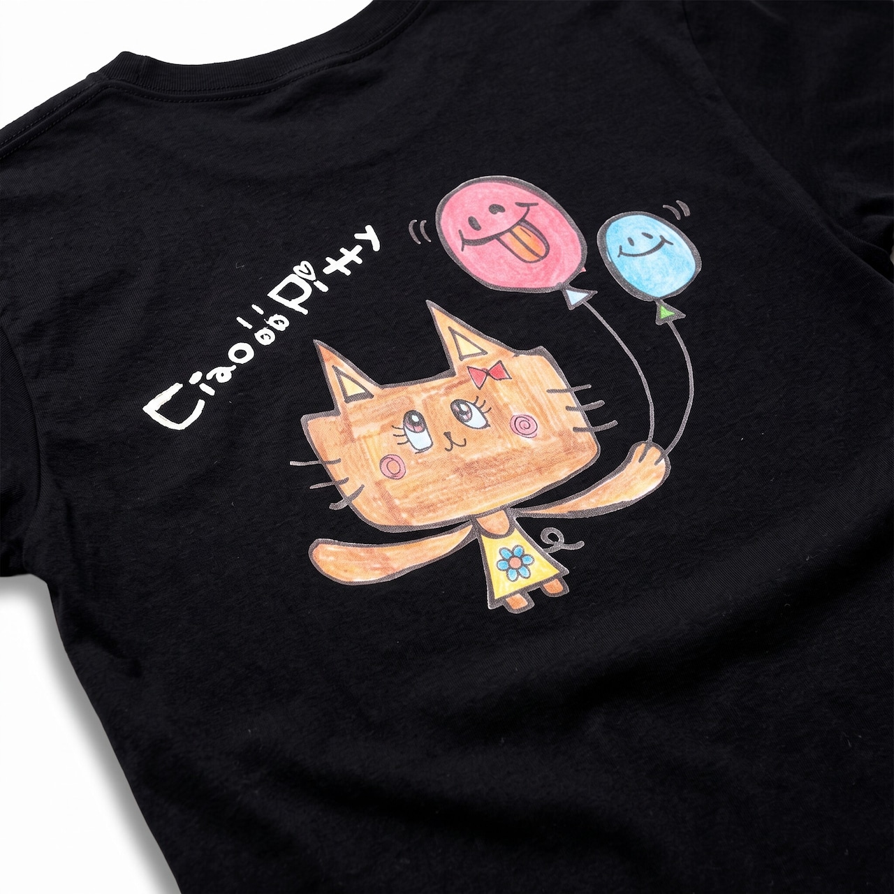 pipi オリジナルTシャツ 【ブラック】Ciao!! Pitty Мサイズ