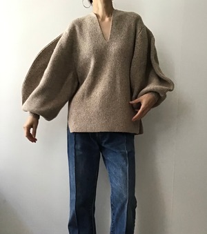 Silk wool knit/ venit 【beige】