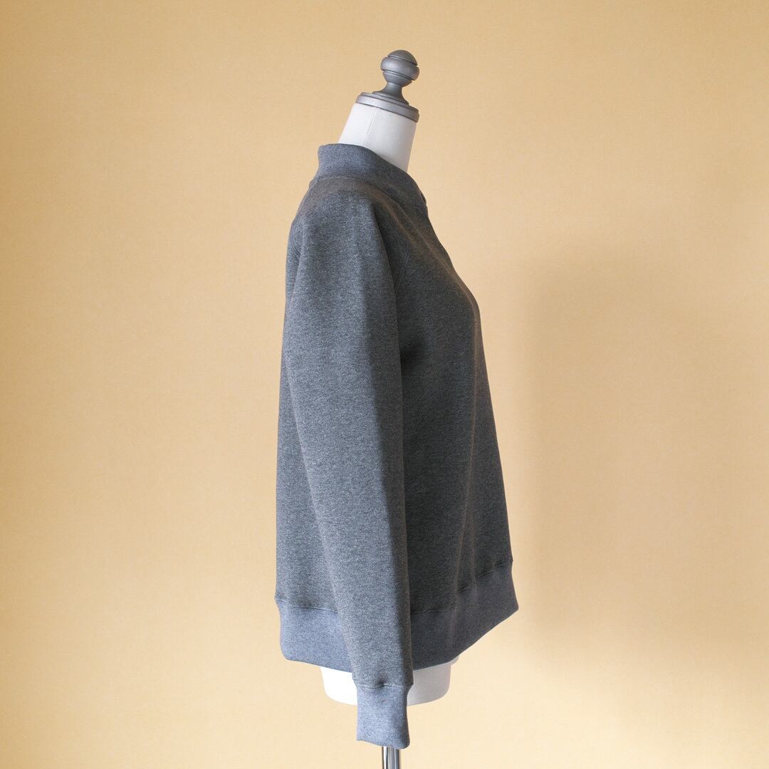 atelier naruse アトリエナルセ モックネックスウェット・杢グレイ