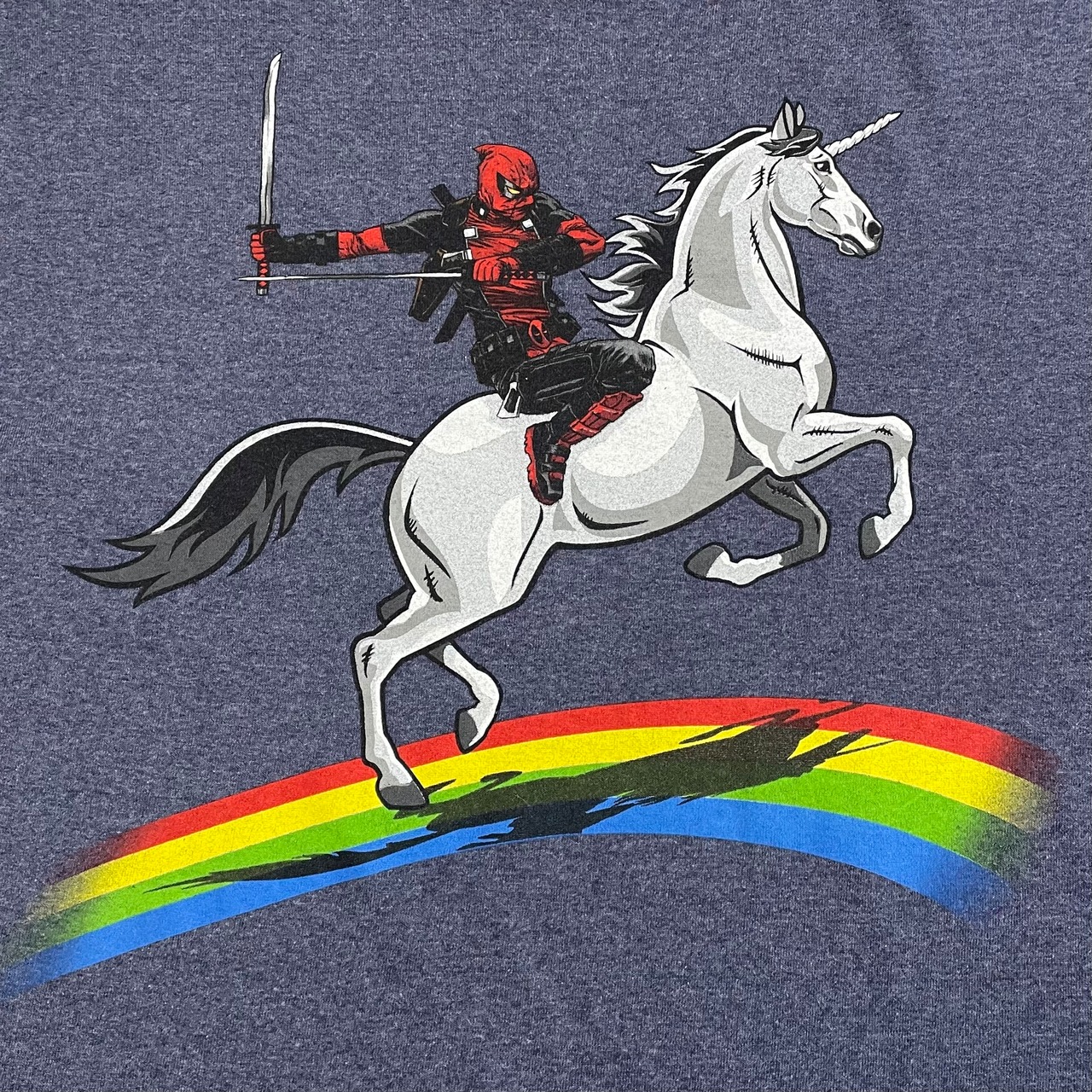 【MARVEL】デッドプール X-MEN Deadpool デップー エックスメン 2XL ビッグサイズ  プリント白馬 Tシャツ マーベル  半袖  US古着