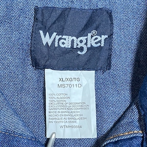 【Wrangler】ウエスタンデニムシャツ デニムシャツ ウエスタンシャツ ショルダーヨーク フラップポケット XL ビッグシルエット ラングラー 胸パッチ us古着