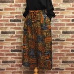 MADE IN U.S.A Pattern Brown Culotte Skirt