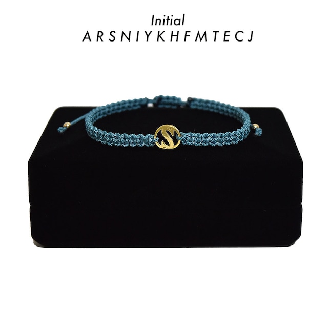 【無料ギフト包装/送料無料/限定】K18 Gold Alphabet Bracelet / Anklet  Dusty Turquoise【品番 22S2001】