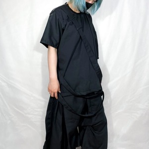 UNFINISHED アシンメトリーボンテージトップス002black