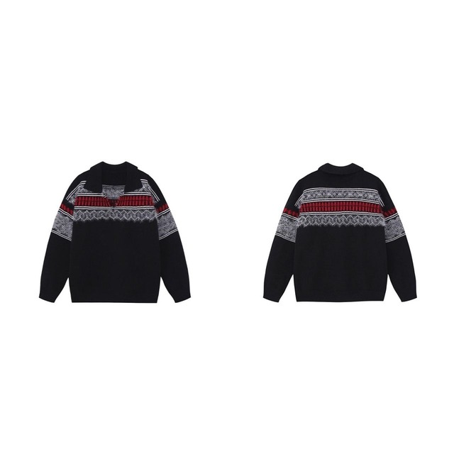 ノルディックラインルーズVネックニット   R01223