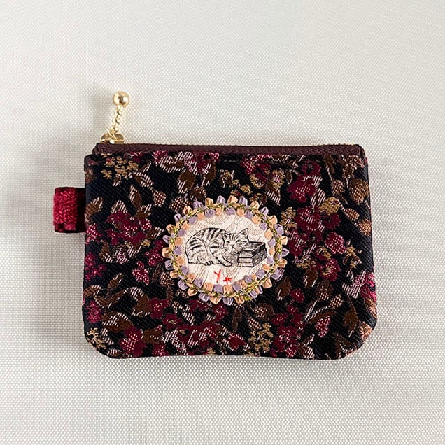 コインパース『すりすり猫・黒小花』