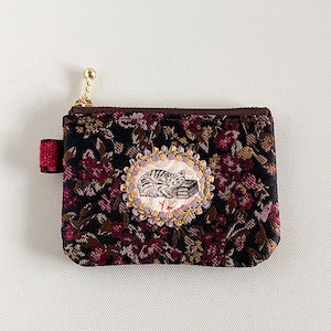 コインパース『すりすり猫・黒小花』