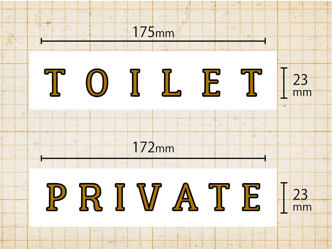 サインペイント風ドアサインTOILET・PRIVATEウォールステッカーセット