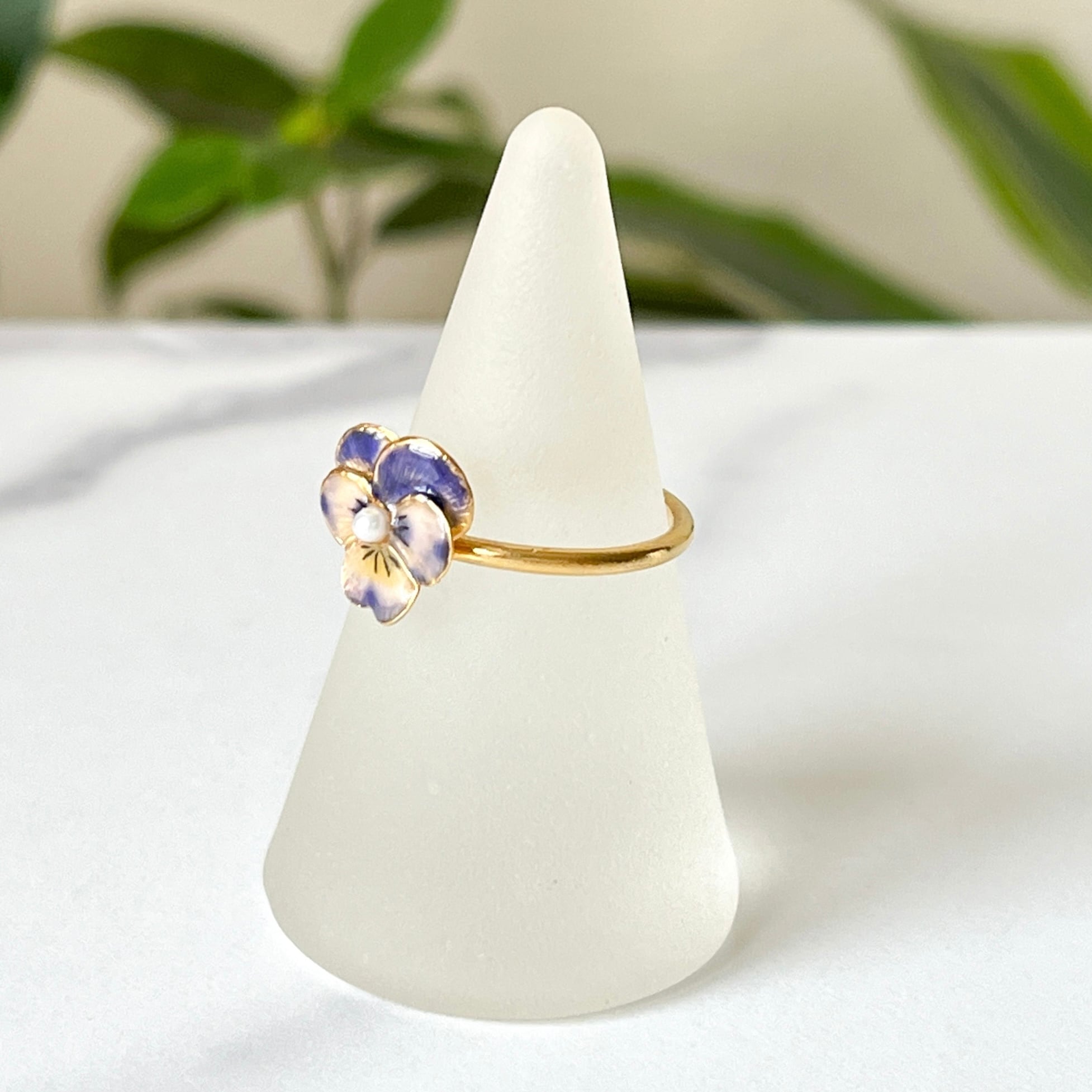 ビオラ リング⁂ドライフラワー指輪フリーサイズ