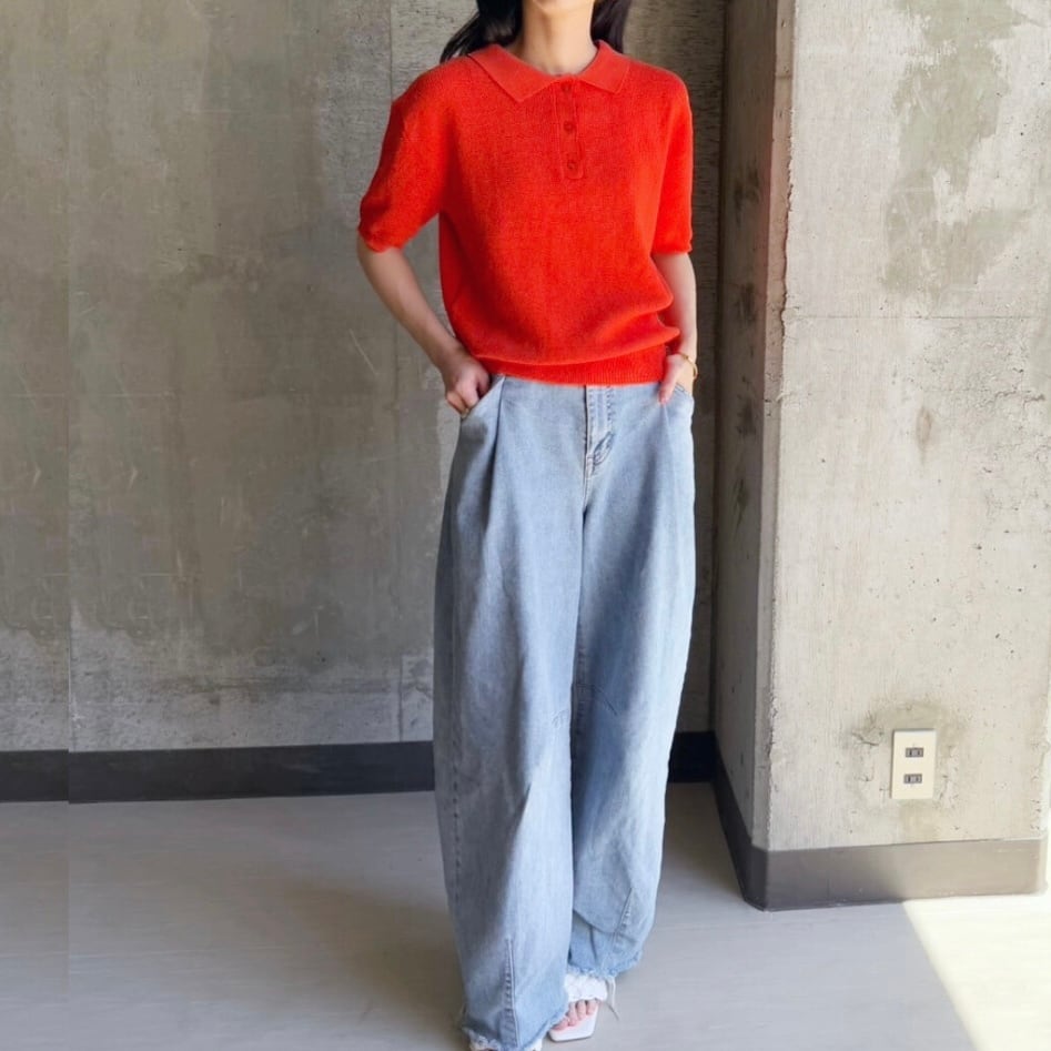 サマーニットポロシャツ