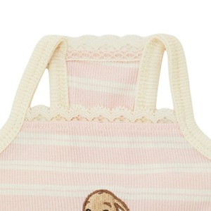 【予約】[ thesallyslaw ] Bunny Romper｜Pink Milk Stripe