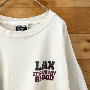 【Aussie T】90s USA製 Tシャツ ヘビーウェイト XL ビッグサイズ ラクロス バックプリント ヴィンテージ US古着