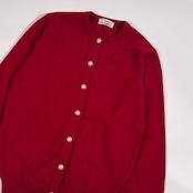 カシミヤ100% via di mezzo ヴィア ディ メッツァ デザインボタン ニット カーディガン M/レッド レディース