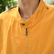 cotton linen stand collar jacket yellow