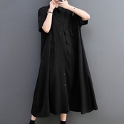 サイドフリンジ ルーズ シャツワンピース  30026