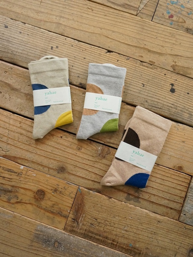 yahae　オーガニックコットン アシンメトリードットソックス4