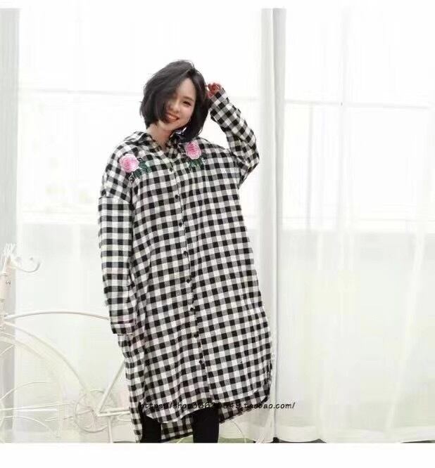 チェックロングシャツ