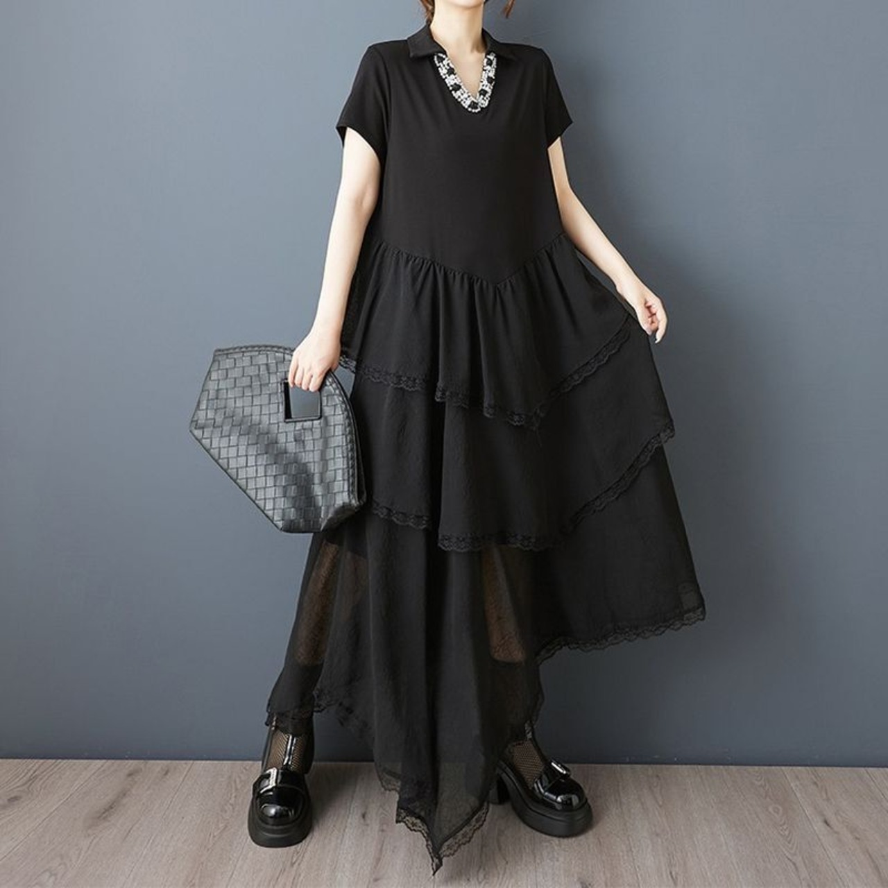 ティアード レース ワンピース  30187