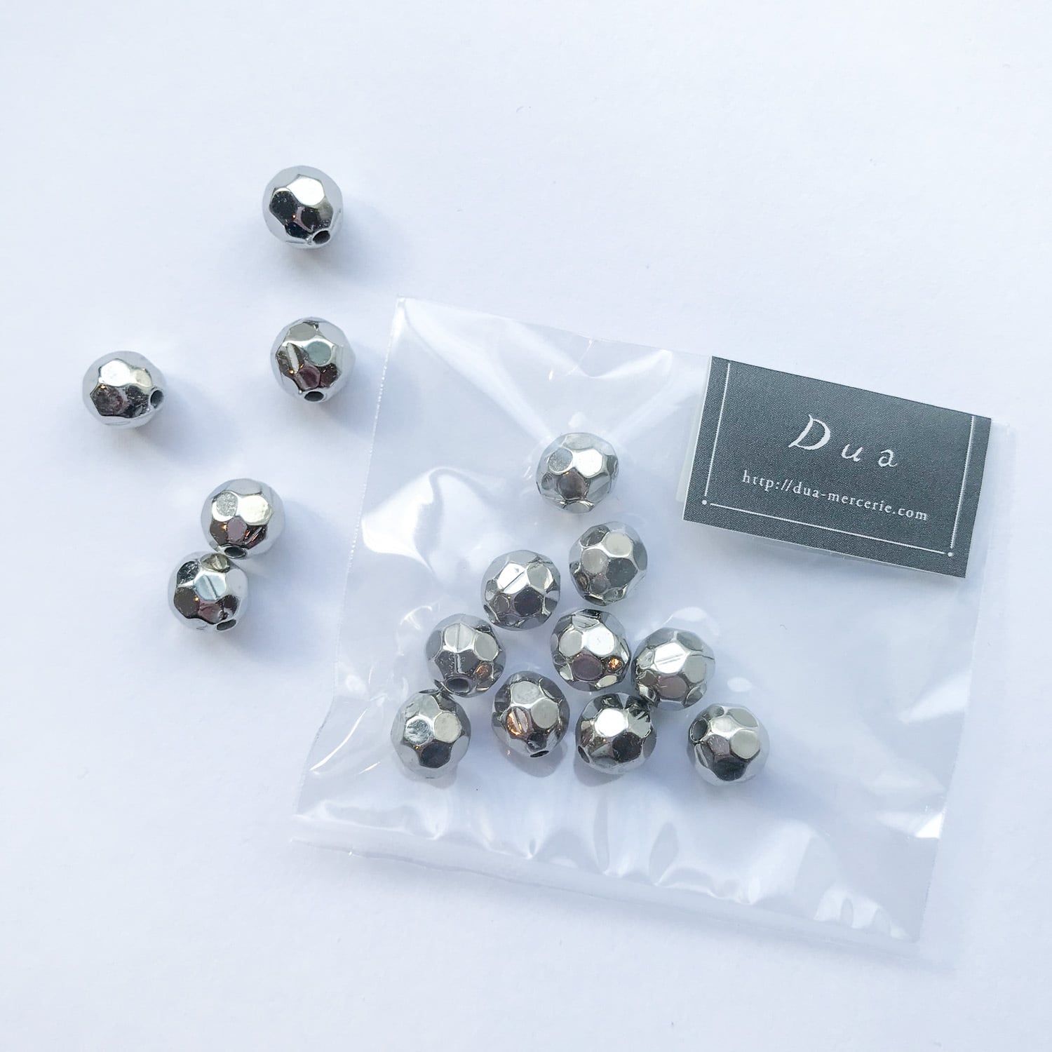 カット入りラウンドシルバービーズパック（10p） | Dua-アクセサリー