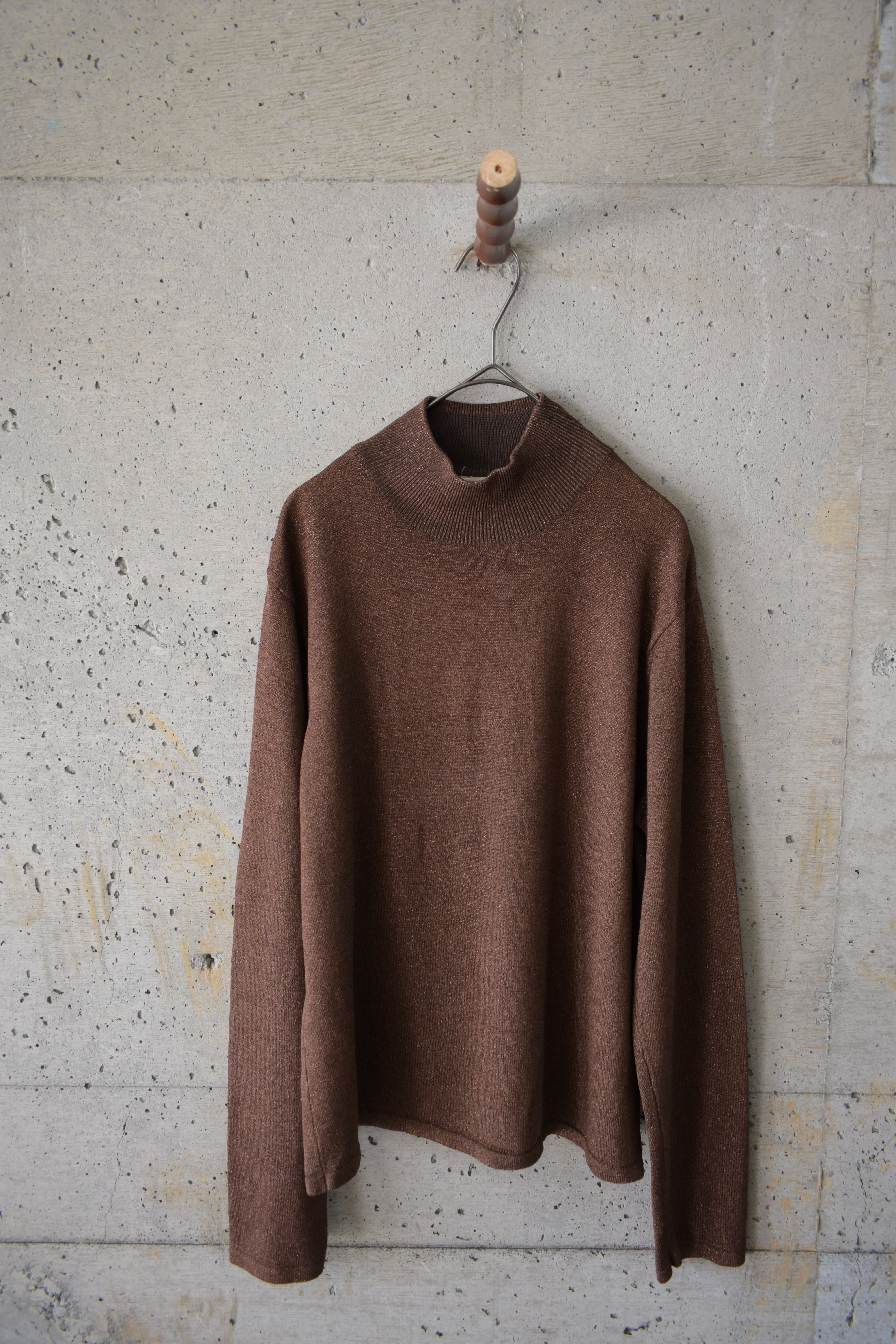 Brown glitter knit top