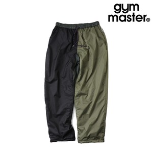 gym master ジムマスター マイクロリップ×ベロア リバーシブルウォームアップパンツ メンズ レディース ベロア ナイロン リップストップ 防風 春秋冬 G821708 ブラッククレイジー