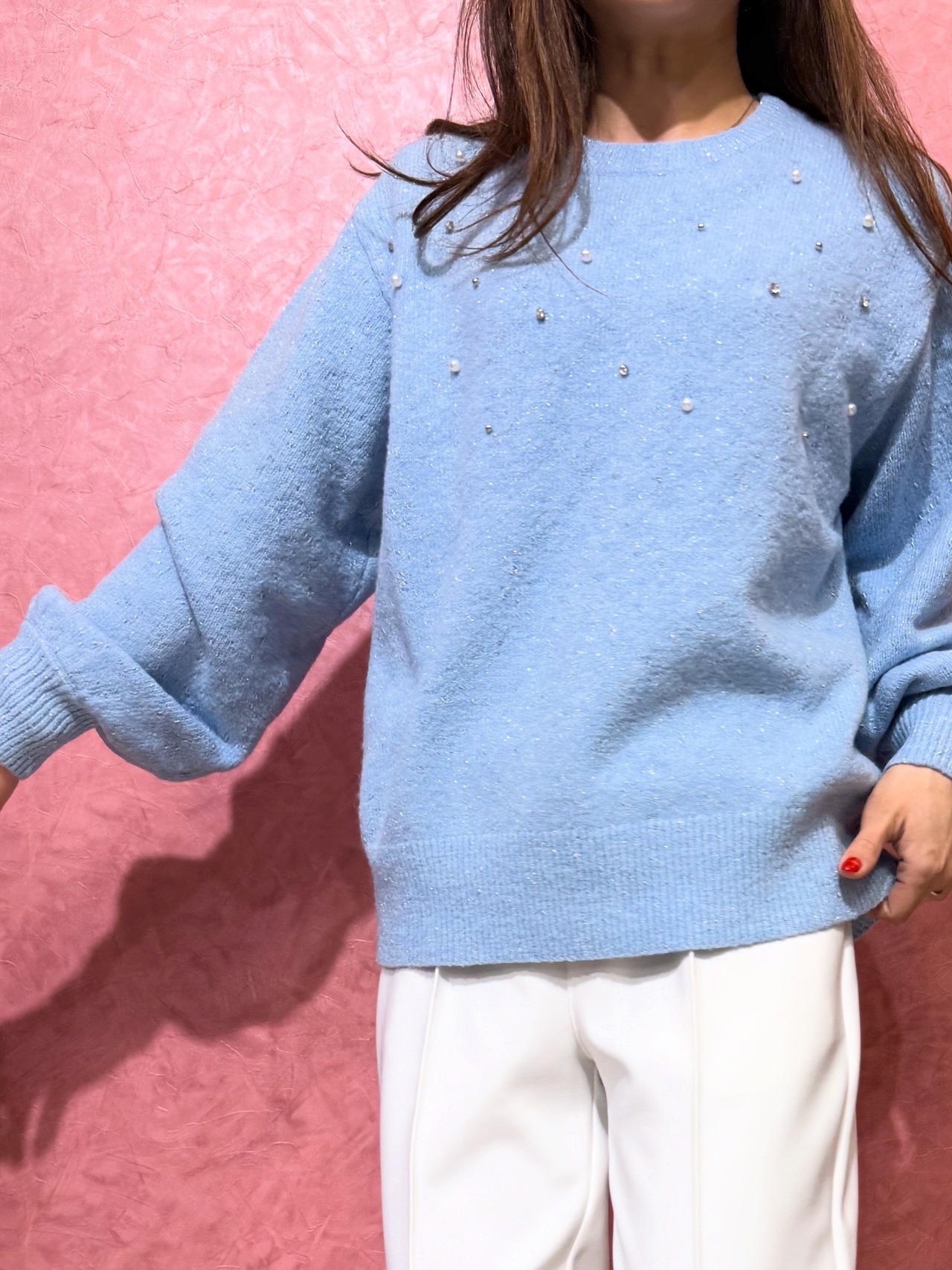 ロージー  Rosiee ラメビジューニット