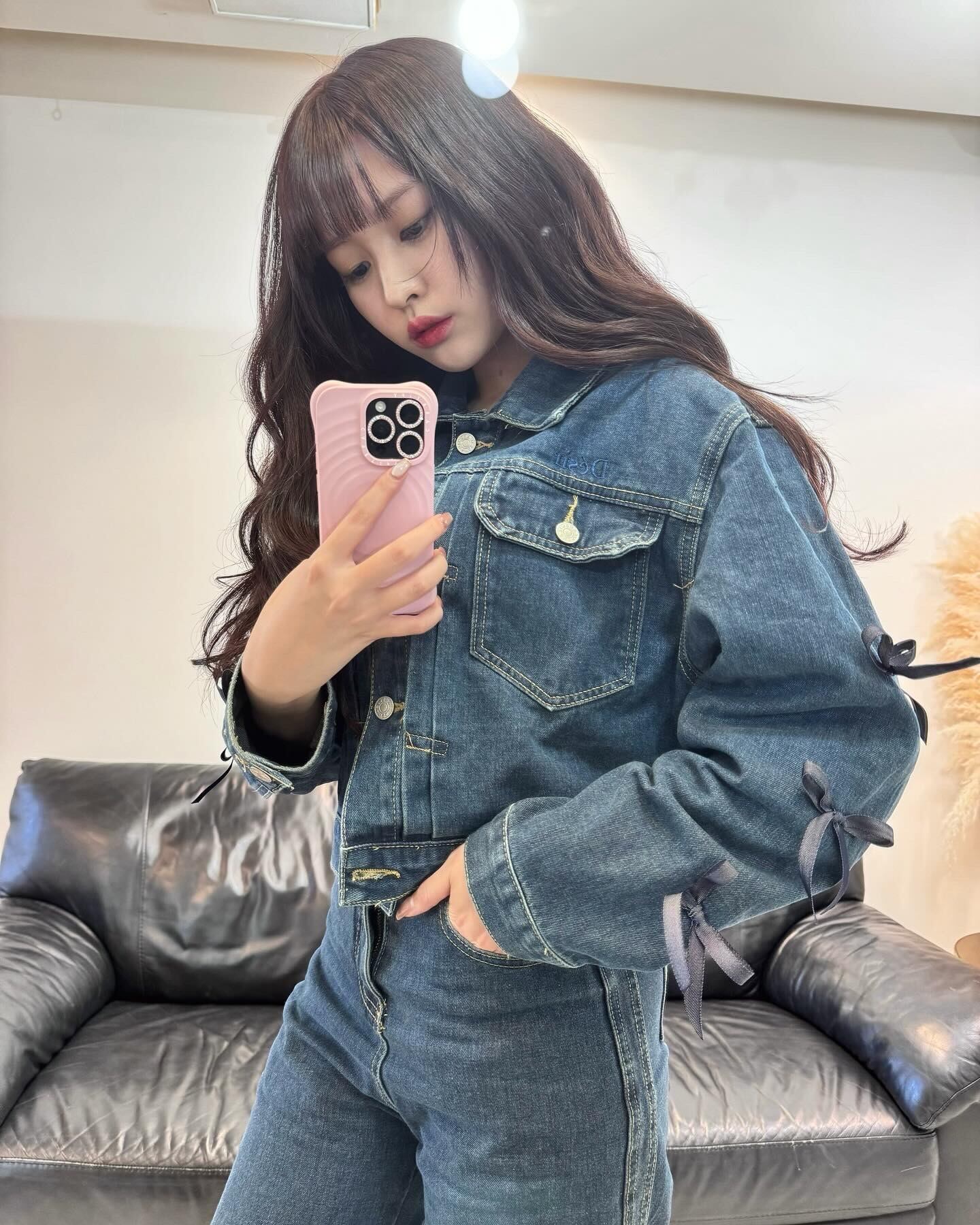 Désir et raison レザーポケット ファーコート