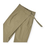 nano universe ナノユニバース ラップパンツ スラックス 36 /カーキ グリーン/ナイロン/ストレッチ