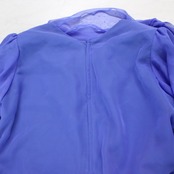 【美品 日本製社交ダンス衣装】トップス レッスンウェア 練習着 SEKINE セキネ 11号 Lサイズ ブルー 青 ラインストーン 清楚