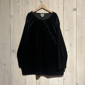 【a.k.a.C.a.k.a】China Button Gimmick  L/S Velor Pullover