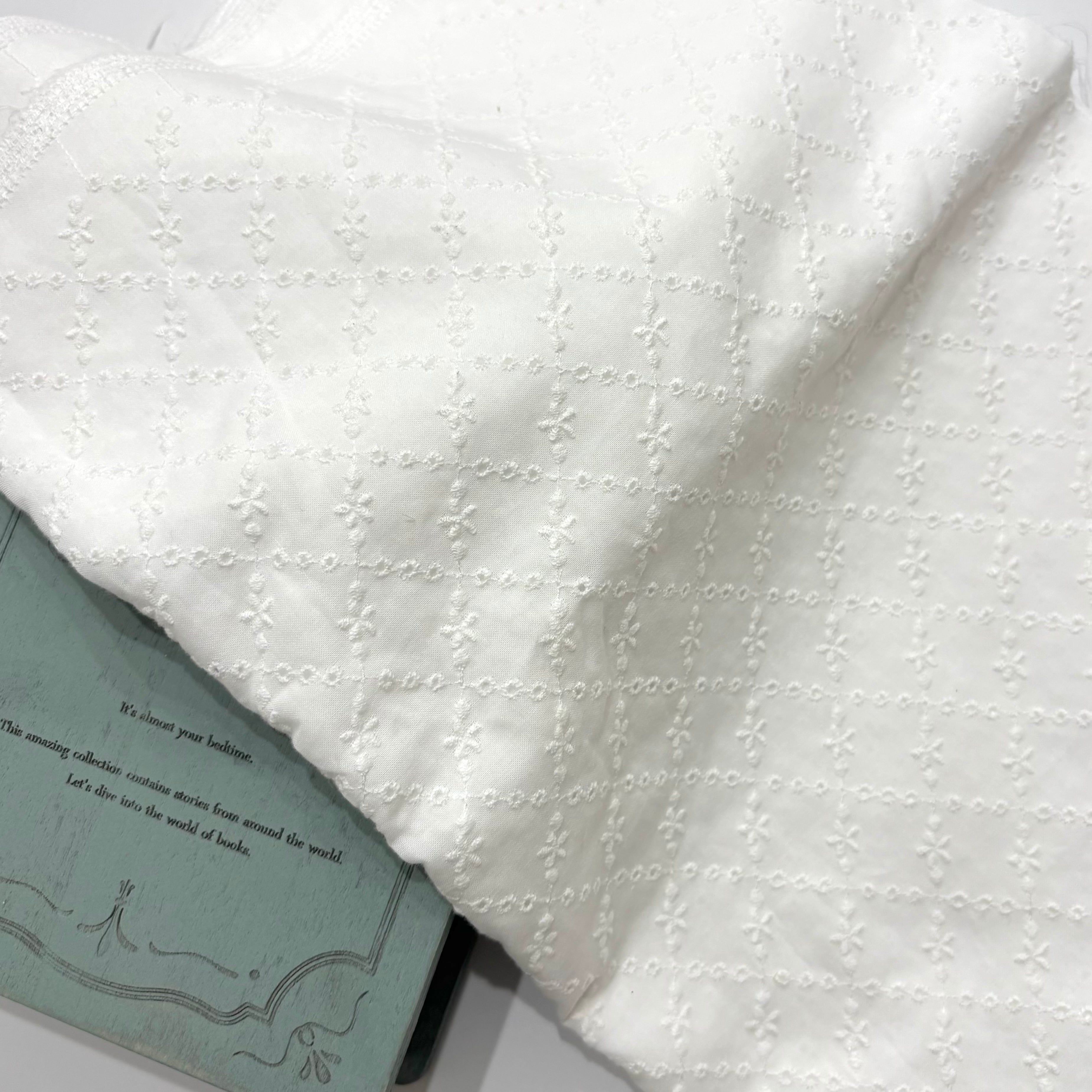 【生地】裏地　コットンレース / カット済み