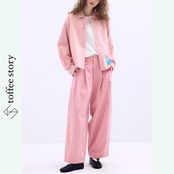 【2color】お花のボタンディテール♡純綿バルーンパンツ 《P0175》