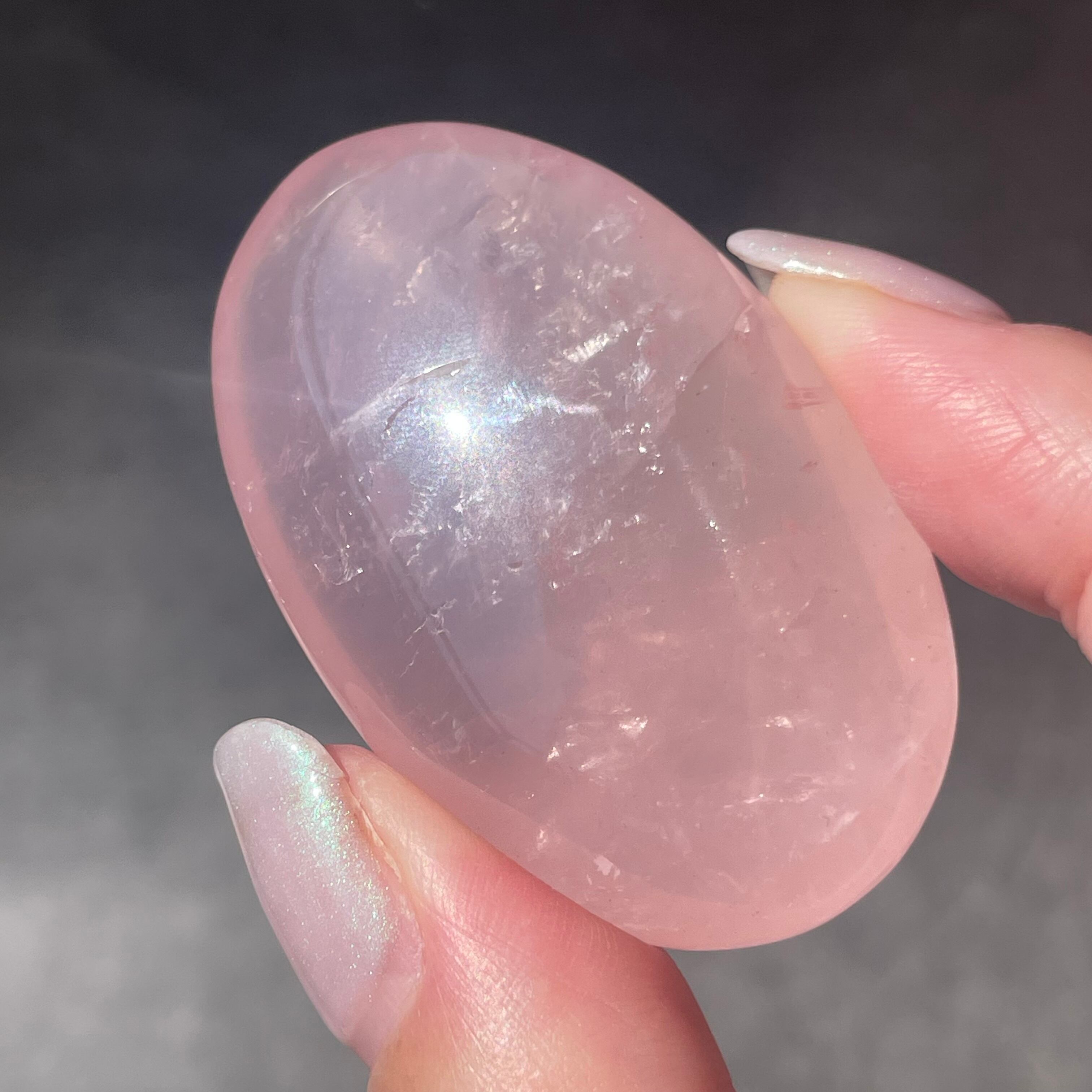 ローズクォーツパームNo.532ぷっくり♡♡ モザンビーク産♦︎Rose Quartz ローズクォーツ|palm パーム|天然石