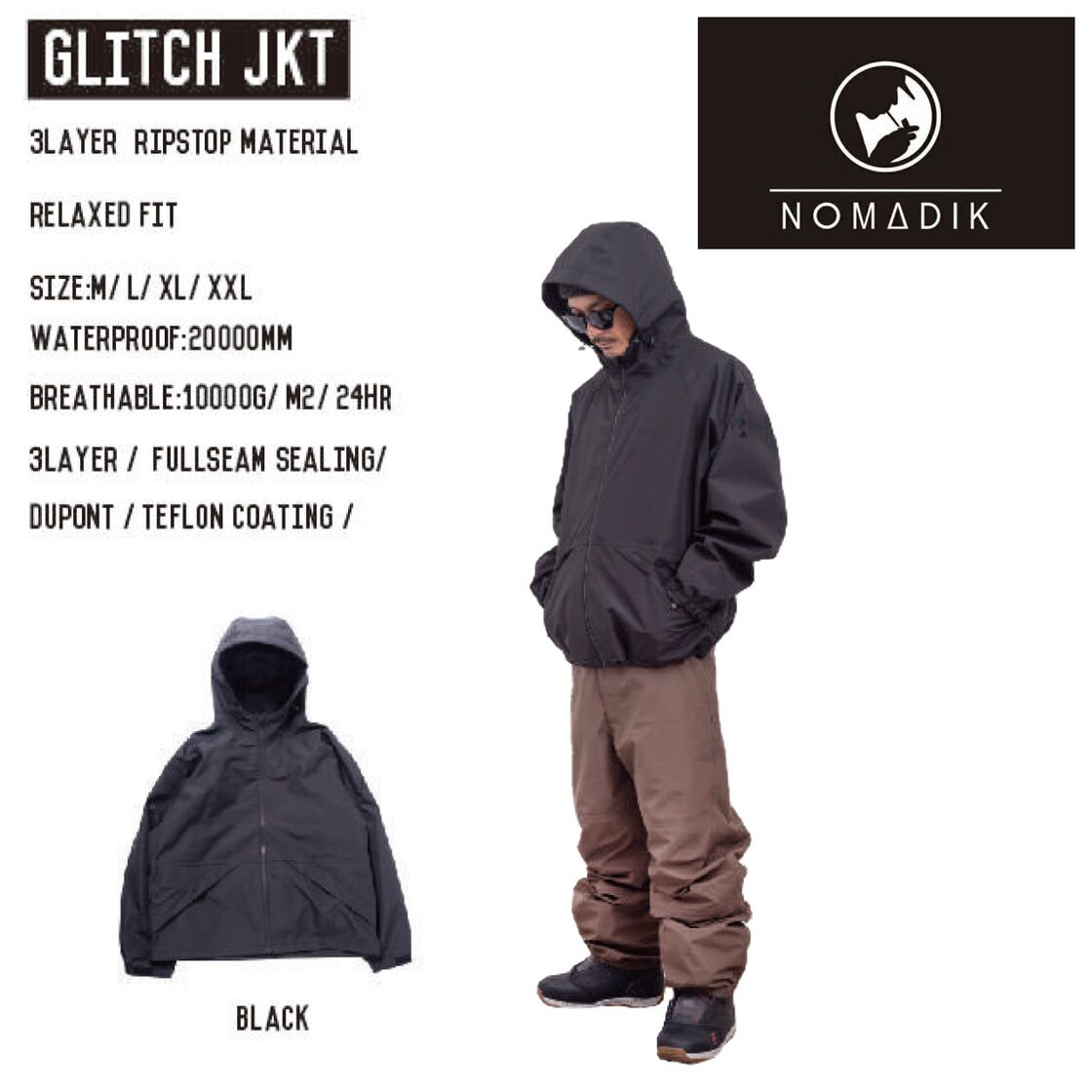 23-24 NOMADIK GLITCH JKT スノーボード ウェア ノマディック グリッチ 