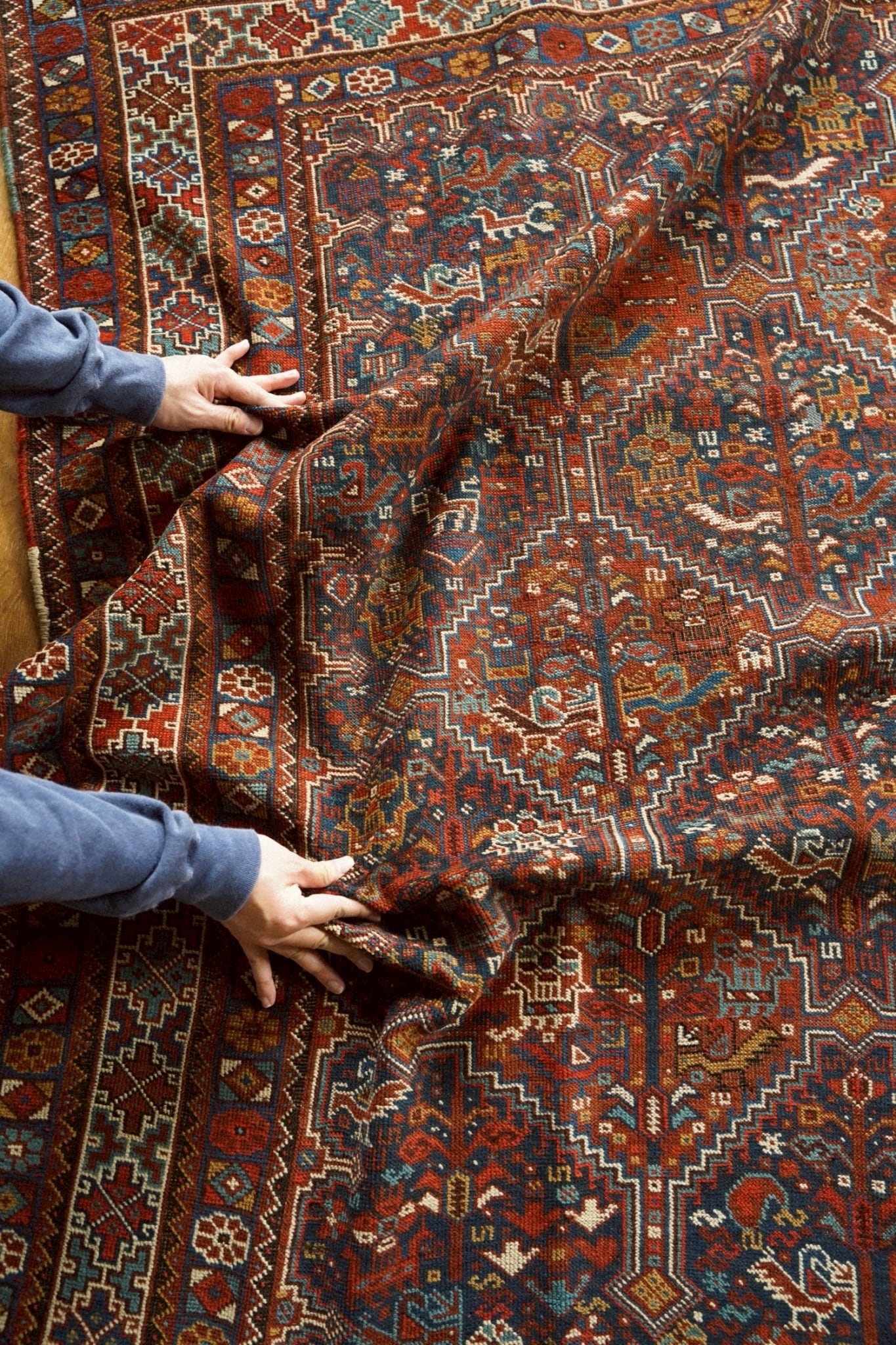 1718-Semi Antique Khamse rug | 手織りのヴィンテージラグ専門店