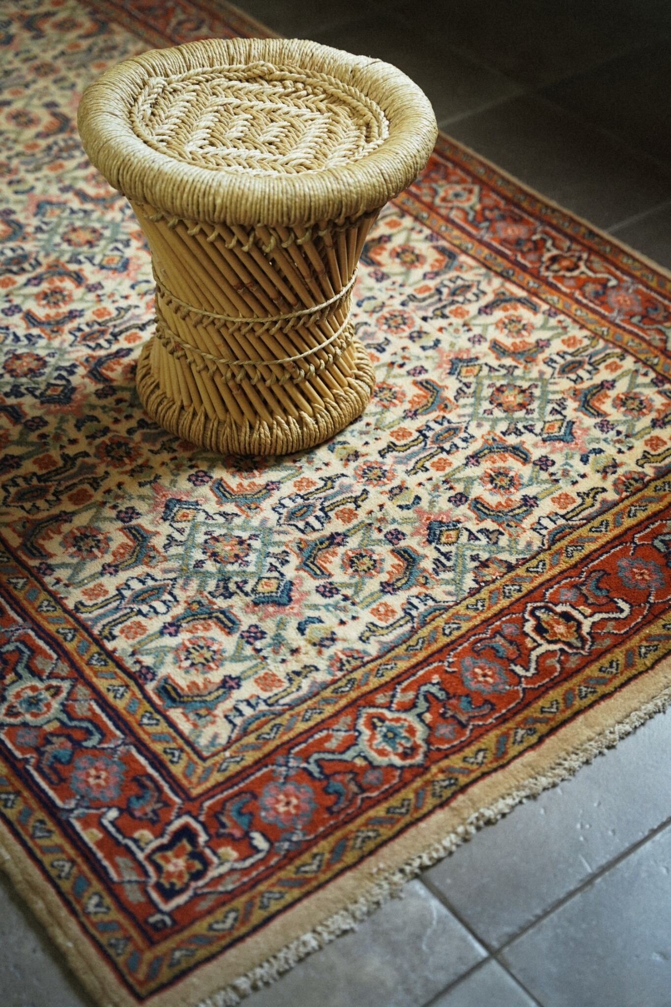 1515-Vintage Persian Malayer rug