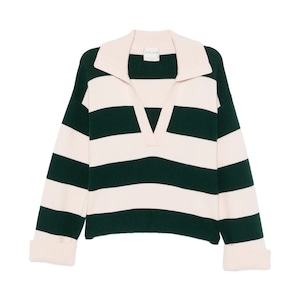 forte_forte BORDER KNIT PINK/GREEN