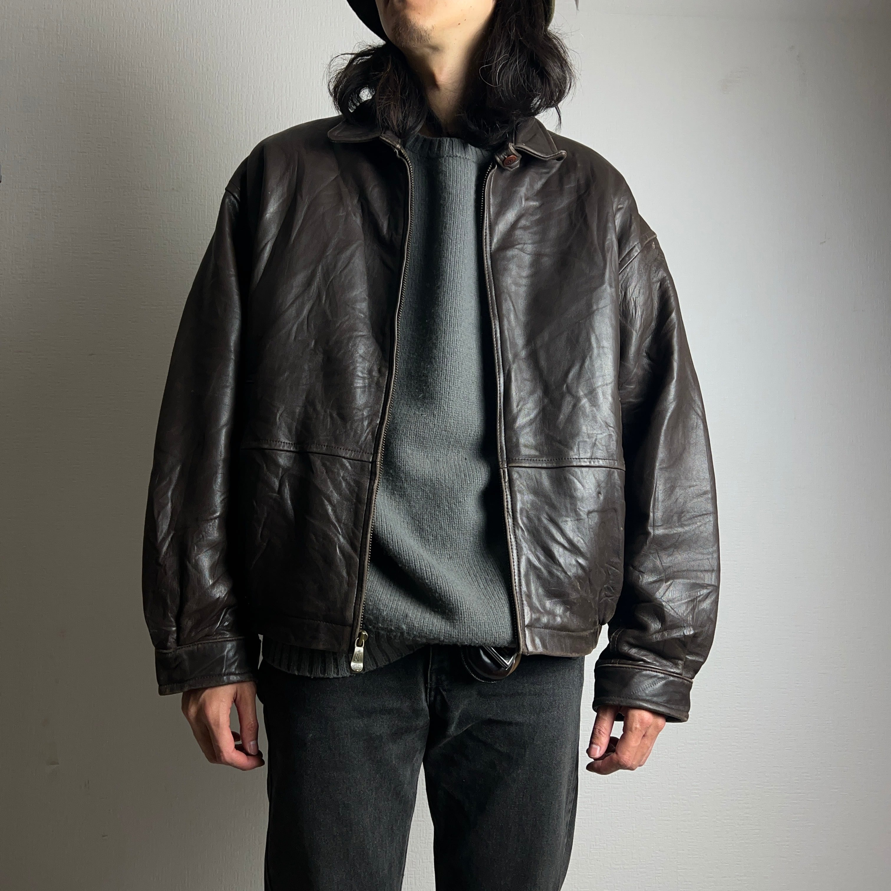 NAUTICA ノーティカ　ラムレザー　ジャケット　XL