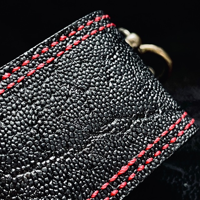 エキゾチックレザー　チョークケース　エレファントブラック（象革）