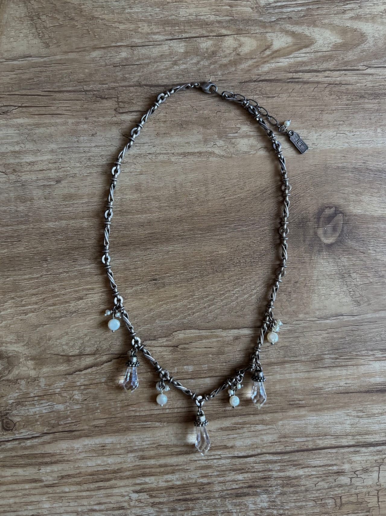 classical metallic chain necklace-5141-7