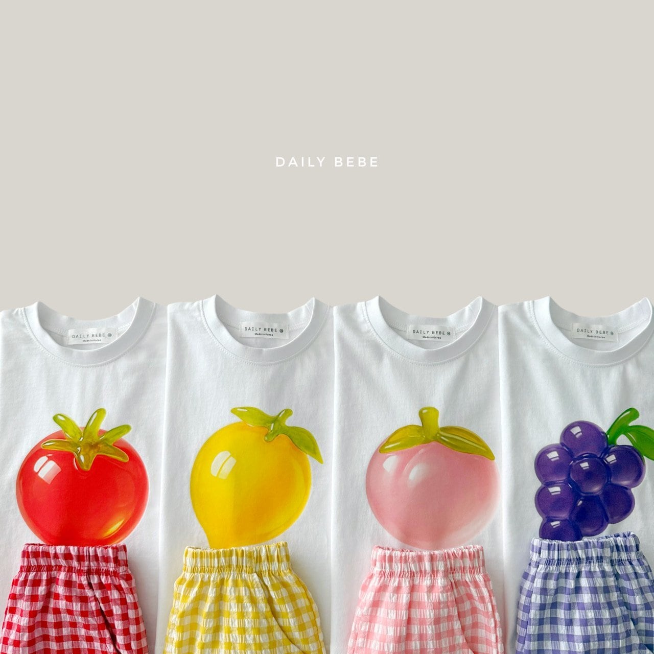 «予約»«ジュニアサイズあり»«daily bebe» フルーツセットアップ 4colors
